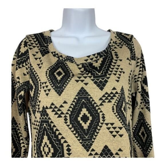 About A Girl Womens Los Angeles Geometric Print Long Sleeve Top Size L - Picture 3 of 7